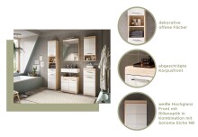 Badezimmer-Set >Lambada< in Eiche Dekor / Weiß - 60x191x34cm (BxHxT)