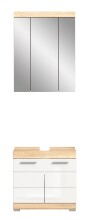 Badezimmer-Set >Lambada< in Eiche Dekor / Weiß - 60x191x34cm (BxHxT)