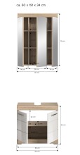 Badezimmer-Set >Lambada< in Eiche Dekor / Weiß - 60x191x34cm (BxHxT)