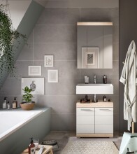 Badezimmer-Set >Lambada< in Eiche Dekor / Weiß - 60x191x34cm (BxHxT)
