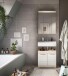 Badezimmer-Set >Lambada< in Eiche Dekor / Weiß - 60x191x34cm (BxHxT)