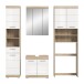 Badezimmer-Set >Lambada< in Eiche Dekor / Weiß - 190x191x34cm (BxHxT)