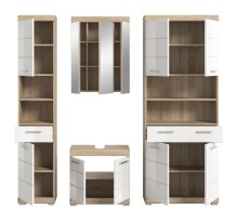 Badezimmer-Set >Lambada< in Eiche Dekor / Weiß - 186x191x34cm (BxHxT)