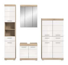 Badezimmer-Set >Lambada< in Eiche Dekor / Weiß - 186x191x34cm (BxHxT)