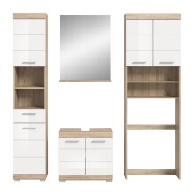 Badezimmer-Set >Lambada< in Eiche Dekor / Weiß - 190x191x34cm (BxHxT)