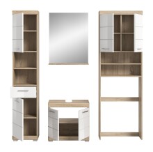 Badezimmer-Set >Lambada< in Eiche Dekor / Weiß - 190x191x34cm (BxHxT)