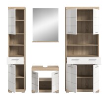 Badezimmer-Set >Lambada< in Eiche Dekor / Weiß - 186x191x34cm (BxHxT)