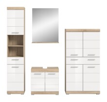 Badezimmer-Set >Lambada< in Eiche Dekor / Weiß  - 186x191x34cm (BxHxT)