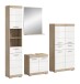 Badezimmer-Set >Lambada< in Eiche Dekor / Weiß  - 186x191x34cm (BxHxT)
