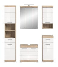 Badezimmer-Set >Lambada< in Eiche Dekor / Weiß  - 164x191x34cm (BxHxT)