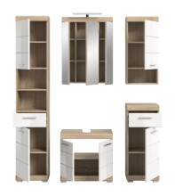 Badezimmer-Set >Lambada< in Eiche Dekor / Weiß  - 164x191x34cm (BxHxT)