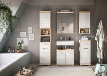 Badezimmer-Set >Lambada< in Eiche Dekor / Weiß  - 164x191x34cm (BxHxT)