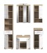 Badezimmer-Set >Lambada< in Eiche Dekor / Weiß  - 164x191x34cm (BxHxT)