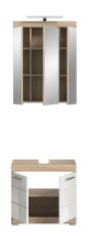 Badezimmer-Set >Lambada< in Eiche Dekor / Weiß  - 60x191x34cm (BxHxT)
