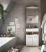 Badezimmer-Set >Lambada< in Eiche Dekor / Weiß  - 60x191x34cm (BxHxT)