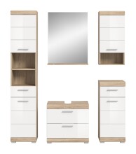 Badezimmer-Set >Lambada< in Eiche Dekor / Weiß  - 164x191x34cm (BxHxT)