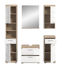 Badezimmer-Set >Lambada< in Eiche Dekor / Weiß  - 164x191x34cm (BxHxT)