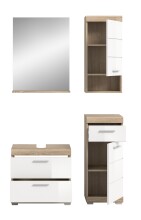 Badezimmer-Set >Lambada< in Eiche Dekor / Weiß  - 112x191x34cm (BxHxT)