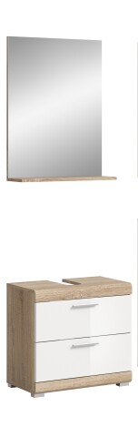 Badezimmer-Set >Lambada< in Eiche Dekor / Weiß  - 60x191x34cm (BxHxT)