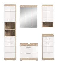 Badezimmer-Set >Lambada< in Eiche Dekor / Weiß  - 164x191x34cm (BxHxT)
