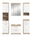 Badezimmer-Set >Lambada< in Eiche Dekor / Weiß  - 164x191x34cm (BxHxT)