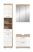 Badezimmer-Set >Lambada< in Eiche Dekor / Weiß - 112x191x34cm (BxHxT)