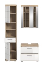 Badezimmer-Set >Lambada< in Eiche Dekor / Weiß - 112x191x34cm (BxHxT)