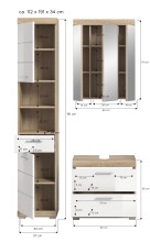 Badezimmer-Set >Lambada< in Eiche Dekor / Weiß - 112x191x34cm (BxHxT)