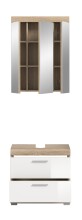 Badezimmer-Set >Lambada< in Eiche Dekor / Weiß - 60x191x34cm (BxHxT)