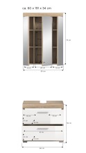 Badezimmer-Set >Lambada< in Eiche Dekor / Weiß - 60x191x34cm (BxHxT)