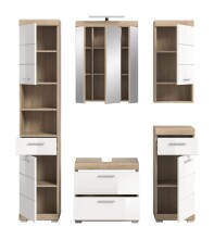 Badezimmer-Set >Lambada< in Eiche Dekor / Weiß - 164x191x34cm (BxHxT)