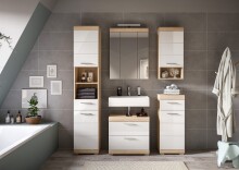 Badezimmer-Set >Lambada< in Eiche Dekor / Weiß - 164x191x34cm (BxHxT)