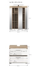 Badezimmer-Set >Lambada< in Eiche Dekor / Weiß - 60x191x34cm (BxHxT)