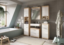 Badezimmer-Set >Lambada< in Eiche Dekor / Weiß - 60x191x34cm (BxHxT)