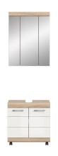 Badezimmer-Set >Lambada< in Eiche Dekor / Weiß - 60x191x34cm (BxHxT)