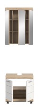 Badezimmer-Set >Lambada< in Eiche Dekor / Weiß - 60x191x34cm (BxHxT)