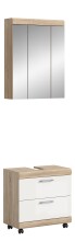 Badezimmer-Set >Lambada< in Eiche Dekor / Weiß - 60x191x34cm (BxHxT)