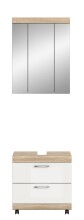 Badezimmer-Set >Lambada< in Eiche Dekor / Weiß - 60x191x34cm (BxHxT)