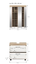 Badezimmer-Set >Lambada< in Eiche Dekor / Weiß - 60x191x34cm (BxHxT)