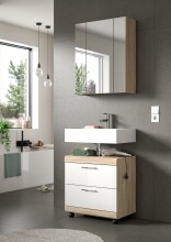 Badezimmer-Set >Lambada< in Eiche Dekor / Weiß - 60x191x34cm (BxHxT)