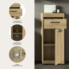 Hochschrank >Scout< in Artisan Eiche Nachbildung - 37x88x31cm (BxHxT)