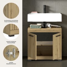 Waschbeckenunterschrank >Scout< in Artisan Eiche Nachbildung - 60x56x34 (BxHxT)