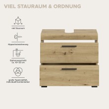Waschbeckenunterschrank >Scout< in Artisan Eiche Nachbildung - 60x56x34 (BxHxT)