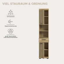 Hochschrank >Scout< in Artisan Eiche Nachbildung - 37x191x31cm (BxHxT)