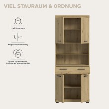Hochschrank >Scout< in Artisan Eiche Nachbildung - 74x191x31cm (BxHxT)