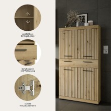 Midischrank >Scout< in Artisan Eiche Nachbildung - 74x141x31cm (BxHxT)
