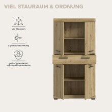 Midischrank >Scout< in Artisan Eiche Nachbildung - 74x141x31cm (BxHxT)