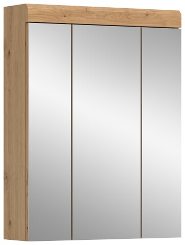Badezimmerspiegelschrank >Scout< in Eiche Dekor / Spiegel - 60x79x18cm (BxHxT)
