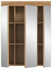 Badezimmerspiegelschrank >Scout< in Eiche Dekor / Spiegel - 60x79x18cm (BxHxT)
