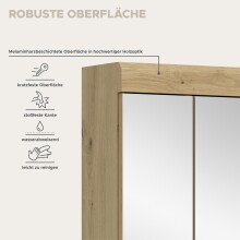 Badezimmerspiegelschrank >Scout< in Eiche Dekor / Spiegel - 60x79x18cm (BxHxT)